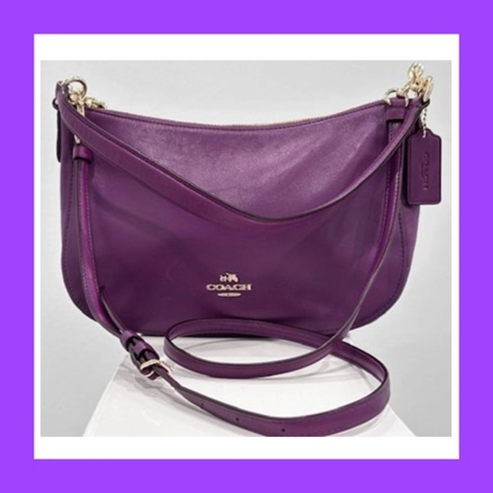 COACH Chelsea Crossbody in Smooth Calf Leather (Plum)